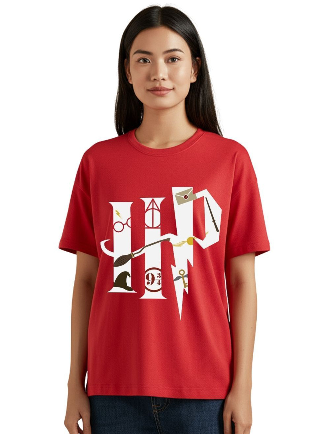 PULP Unisex HP Typography Printed Round Neck Pure Cotton T-Shirt