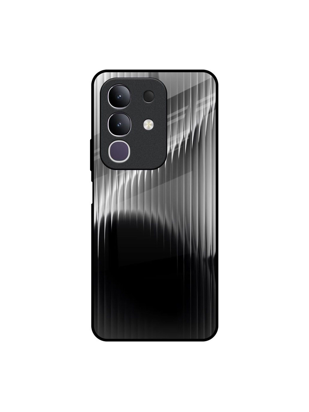 QRIOH Unisex Vivo T4x 5G Monochrome Arc Impact Resistant Glass Back Case