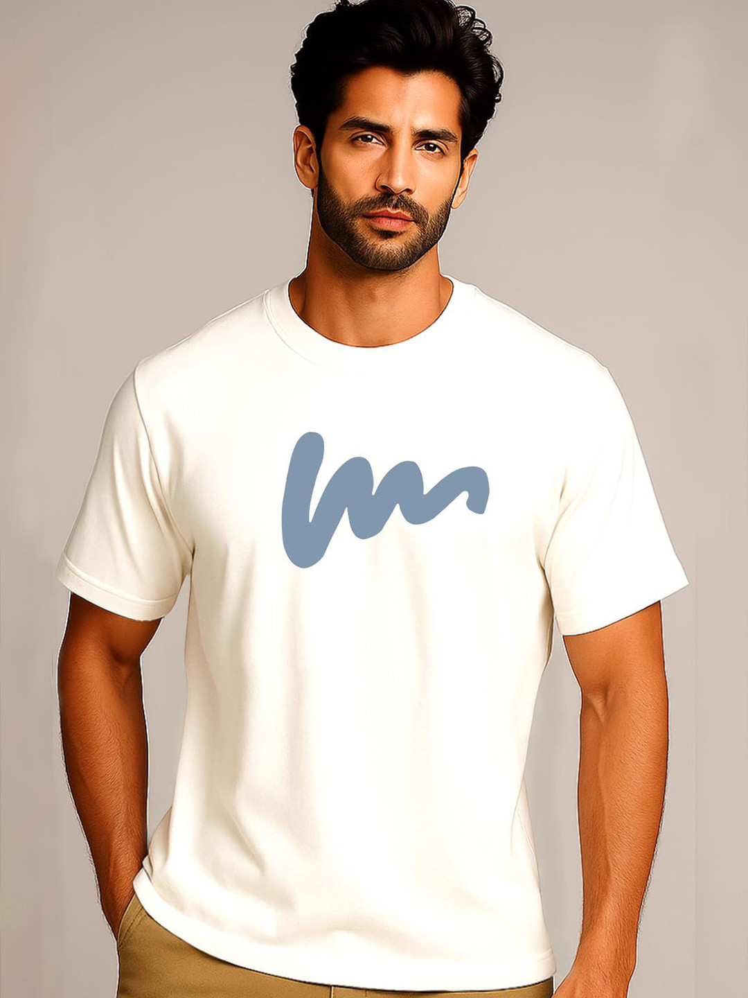JUARI BE A GENTLEMAN Abstract Printed Round Neck T-shirt