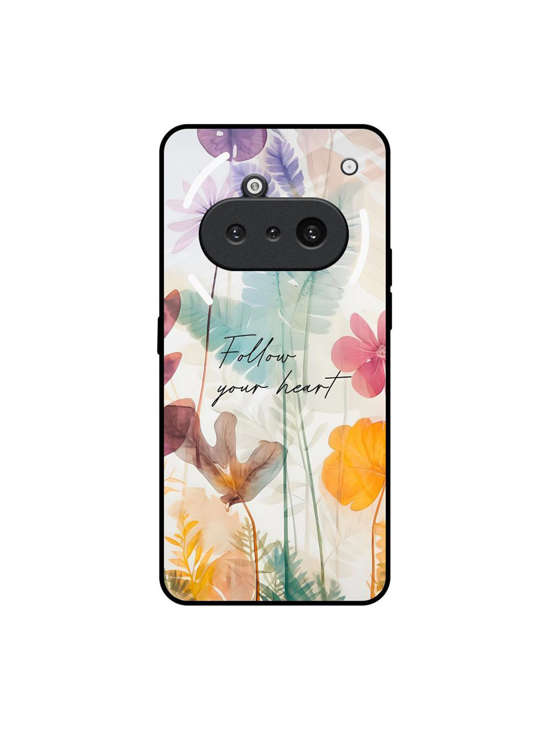 QRIOH Grace Garden Floral Printed Nothing Phone 3a Glass Back Case Mobile Accessories