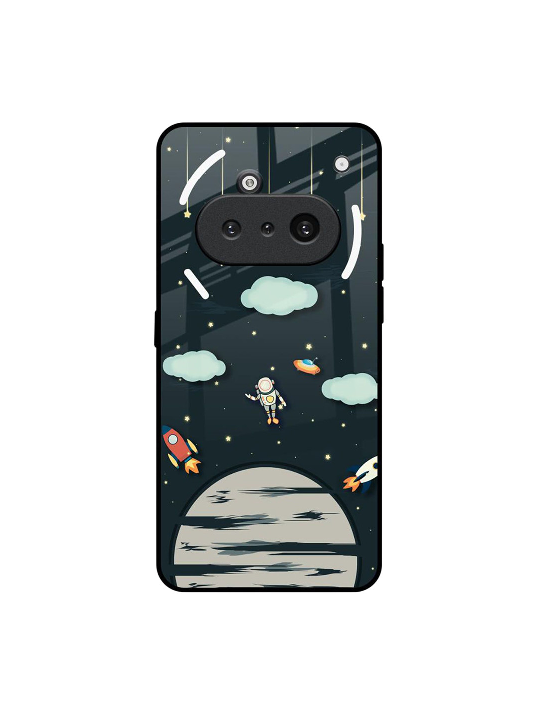 QRIOH Quirky Printed Glass Nothing Phone 3a Mobile Back Case Cover