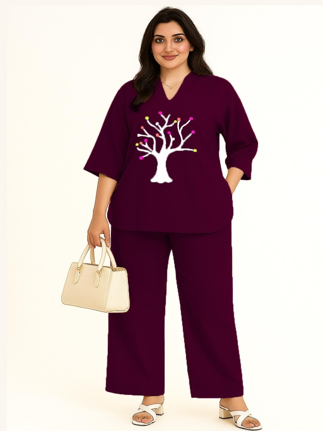 Naida Women Purple Co-Ords