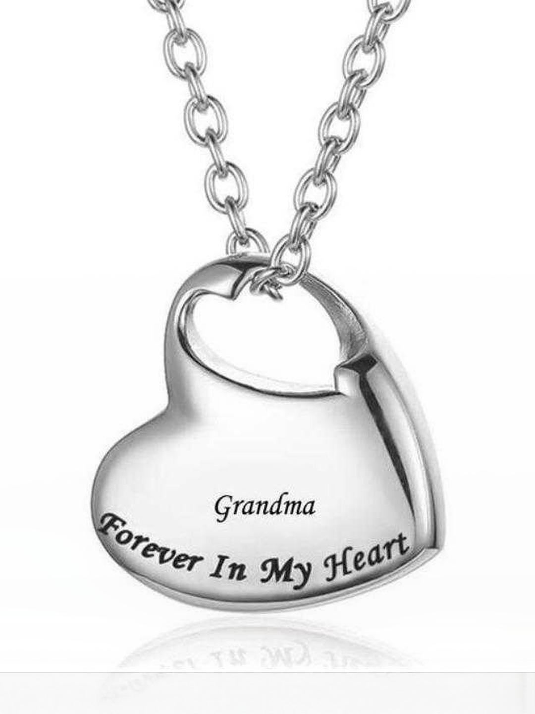 Unisex Stainless Steel Heart Shaped Ashes Urn Locket Chain