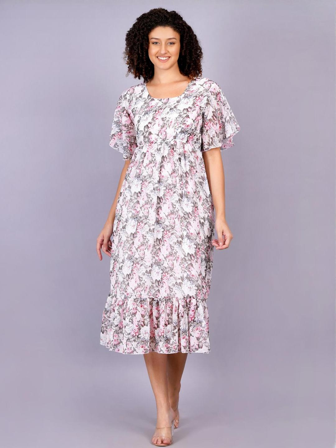 MultiPink Georgette Women Dress