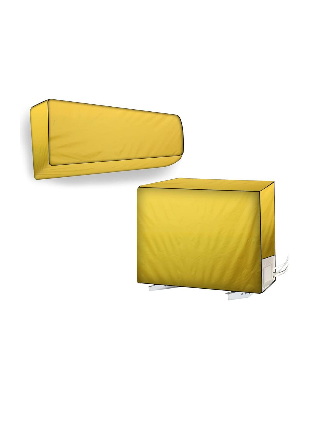 The Furnishing Tree Split AC Cover for Indoor and Outdoor units of 2 Ton waterproof Yellow Colour