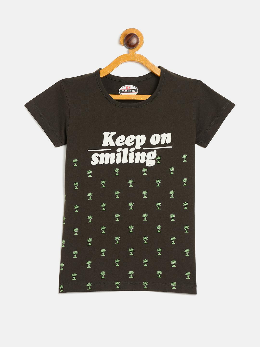 Fort Divine Girls Olive Tops
