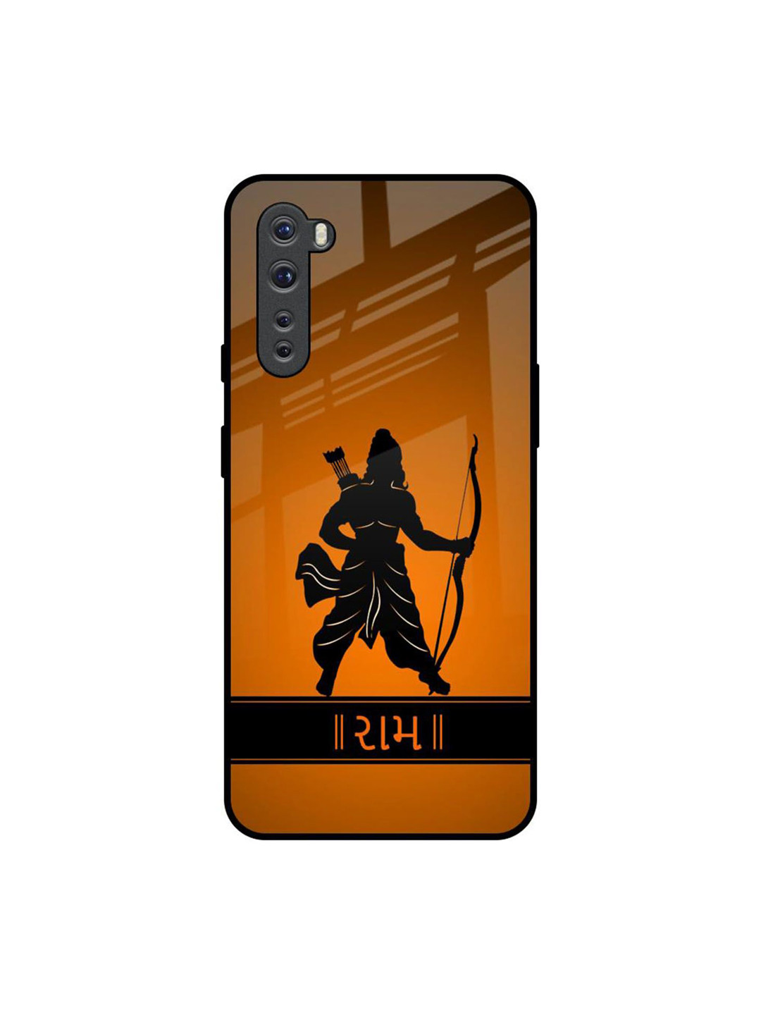 QRIOH Quirky Printed OnePlus Nord Rama Glass Back Case Mobile Accessories