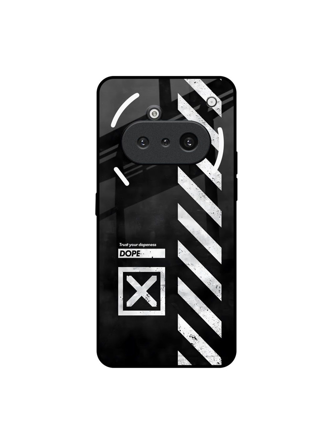 QRIOH Duality Design Printed Nothing Phone 3a Glass Back Case Mobile Accessories