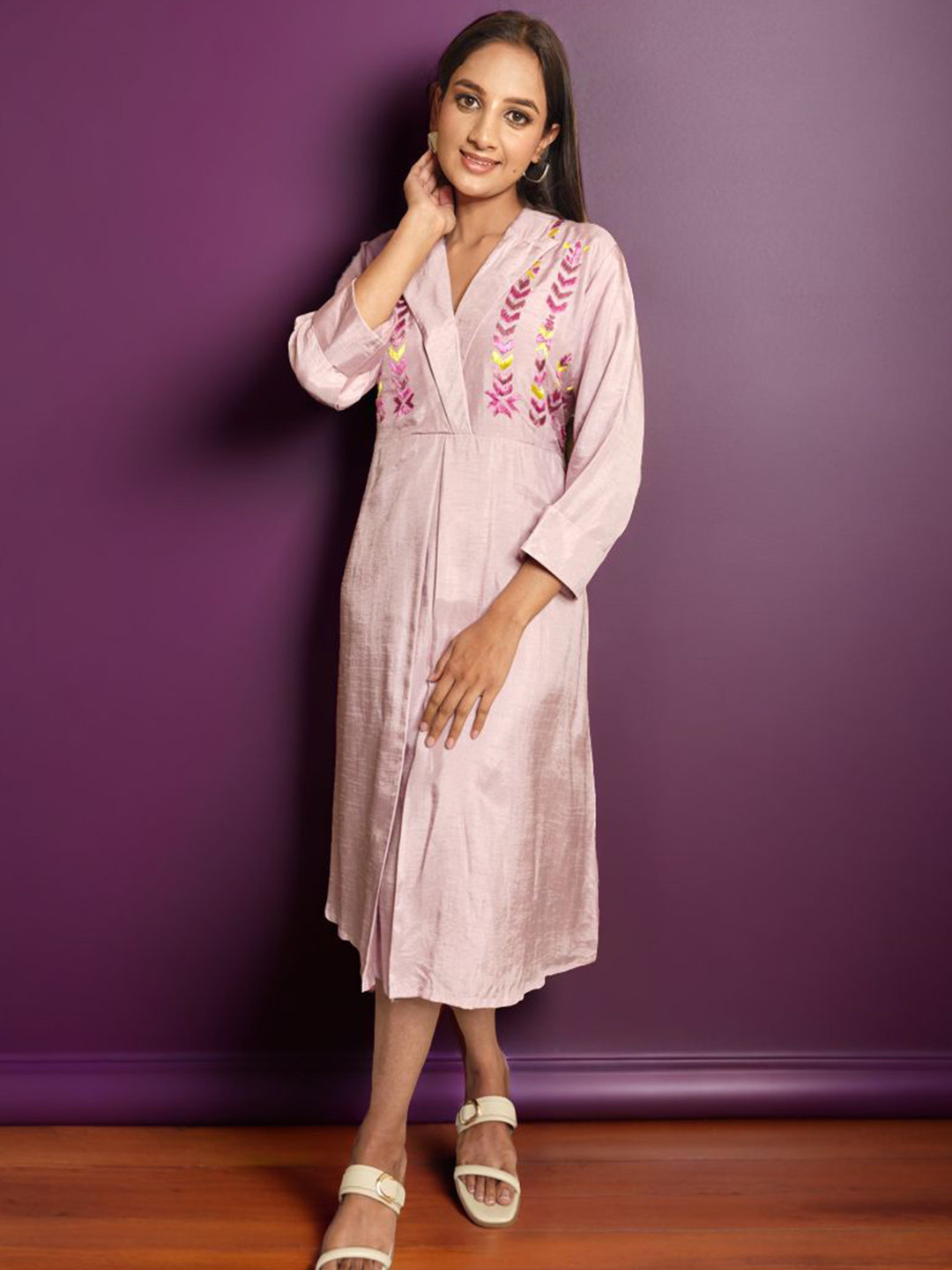 Phulkari Forever Women Embroidered Midi Dress