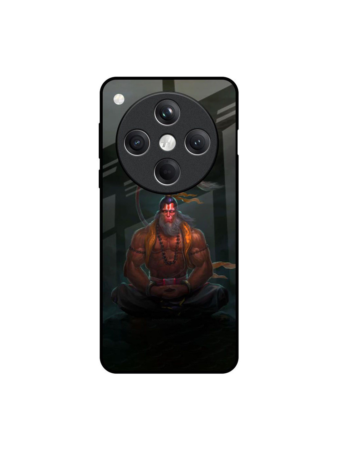 QRIOH Unisex Oppo Find X8 5G Quirky Lord Hanuman Animated Shockproof Glass Back Case