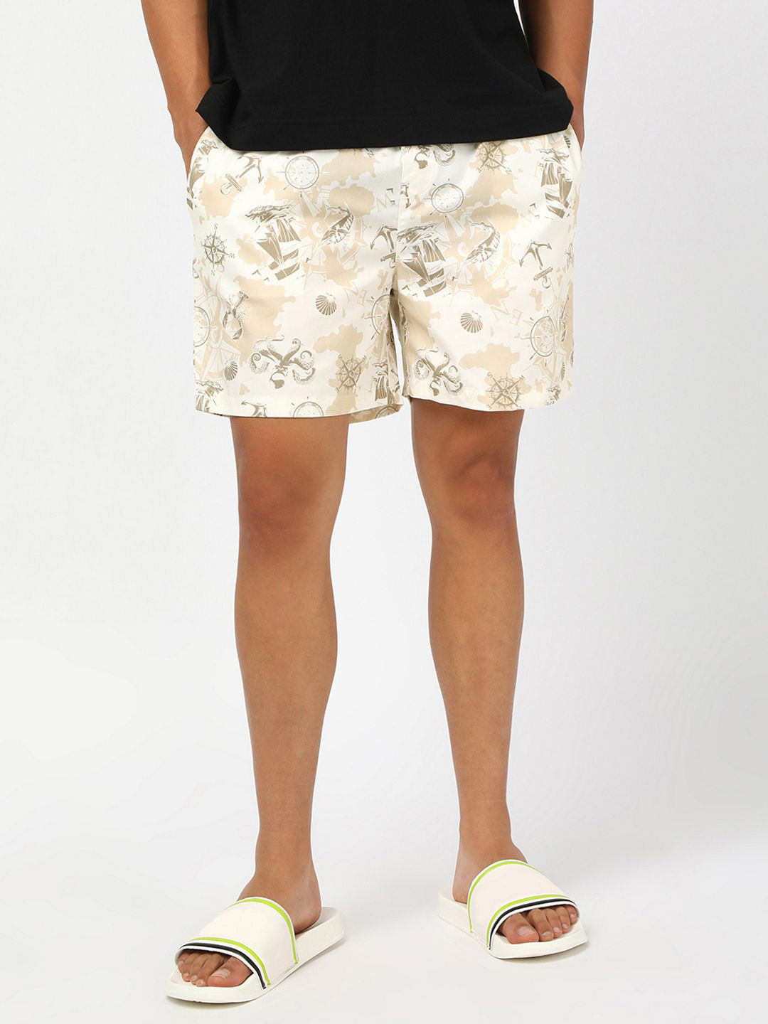 Bewakoof Men's Off White All Over Printed Boxers