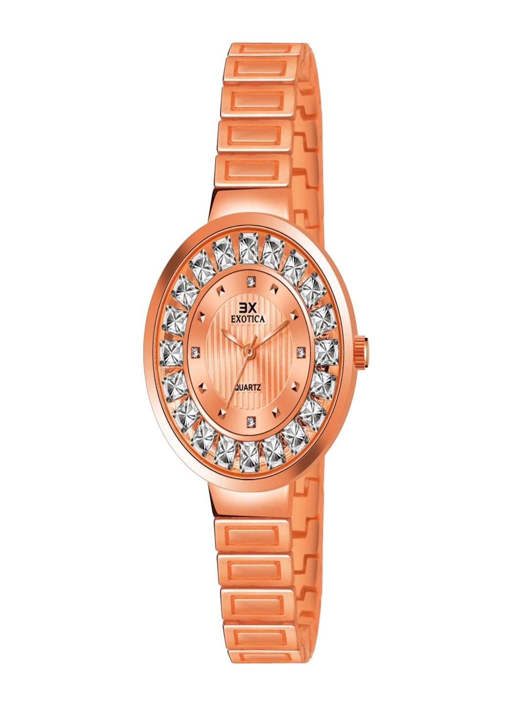 Exotica Fashion New Girls Embellished Straps Analog Watch EX-5042-Rose Gold