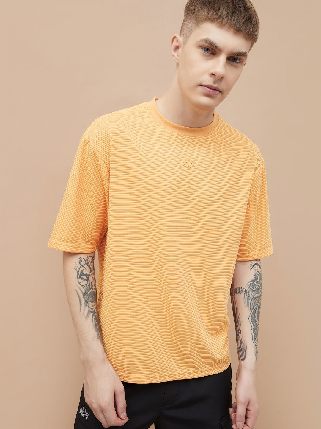 Kappa Self Design Round Neck Short Sleeves T-Shirt