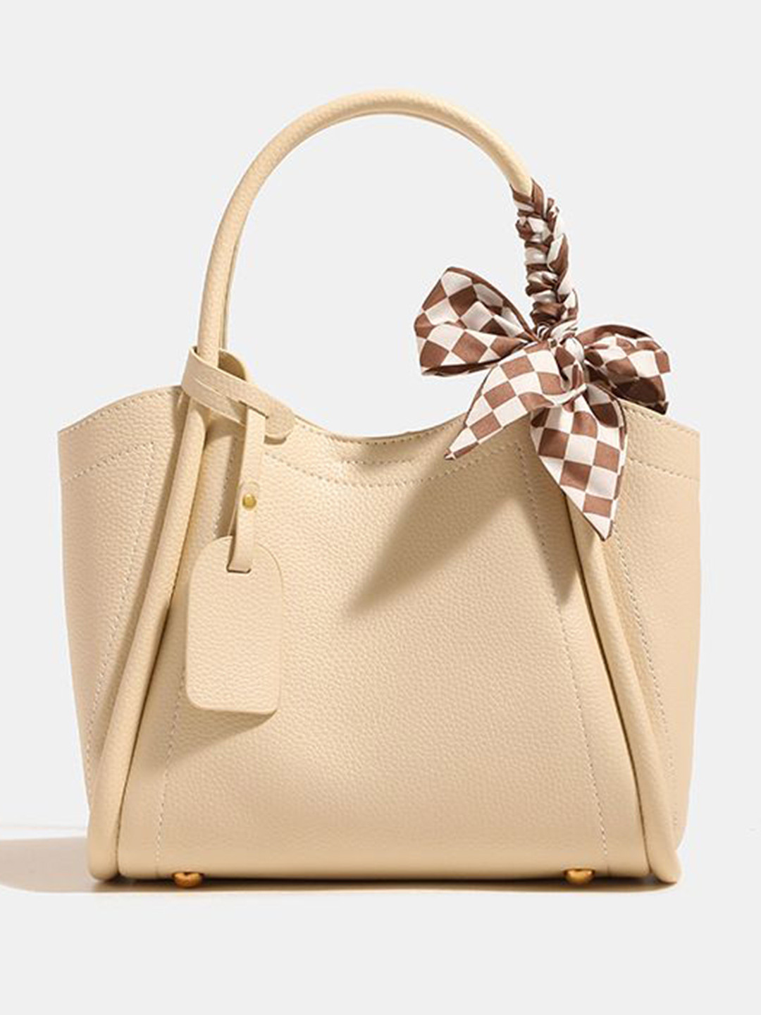 StyleCast x Revolte Women Solid Shopper Bow Detail Shoulder Bag
