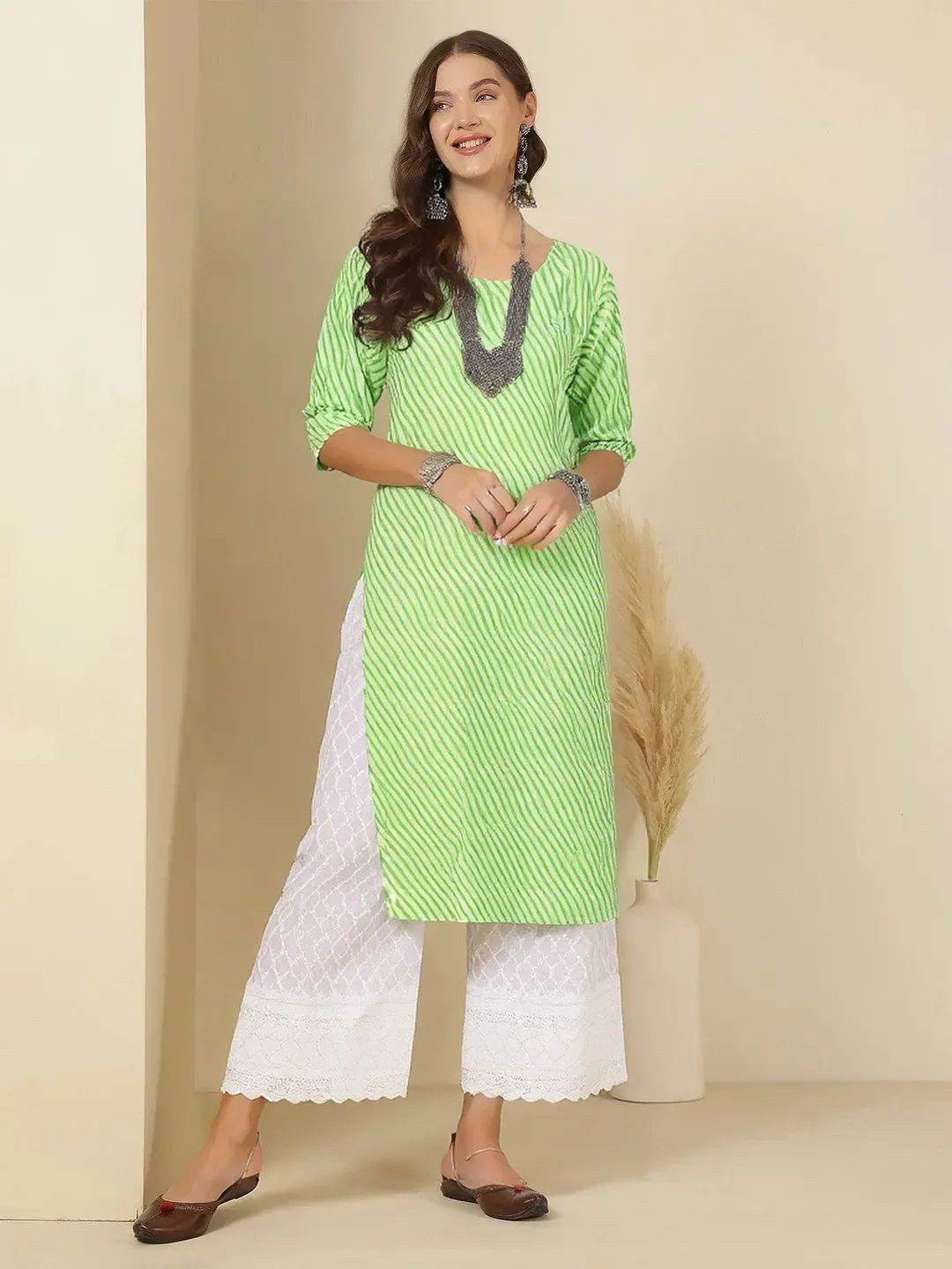 Anouk Rustic Women Striped Daily Straight Kurta