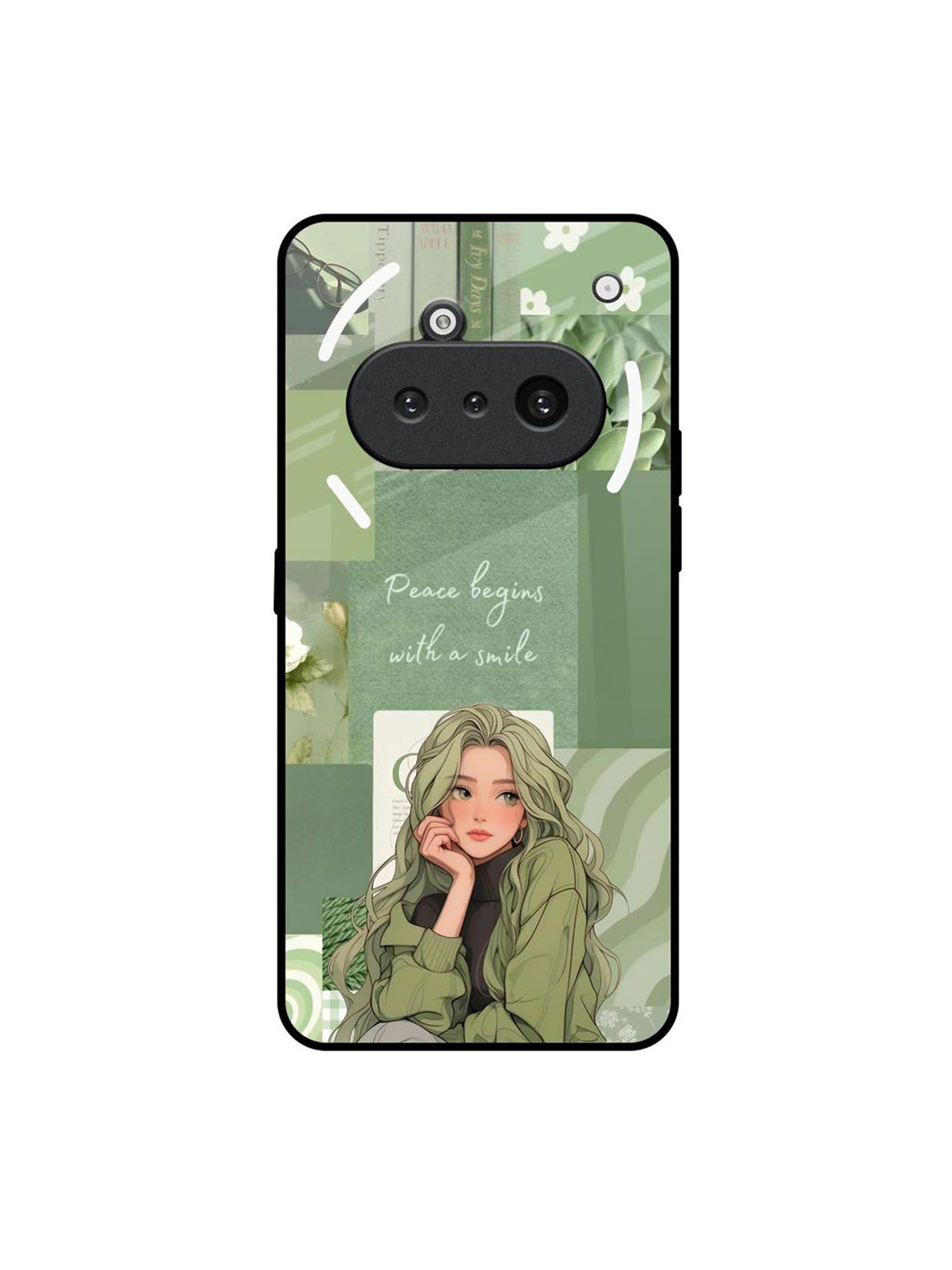 QRIOH Unisex Nothing Phone 3a Abstract Shockproof Glass Back Case