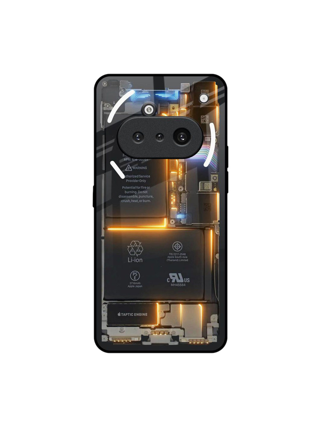 QRIOH Unisex Nothing Phone 3a Glow Up Skeleton Impact Resistant Glass Back Case