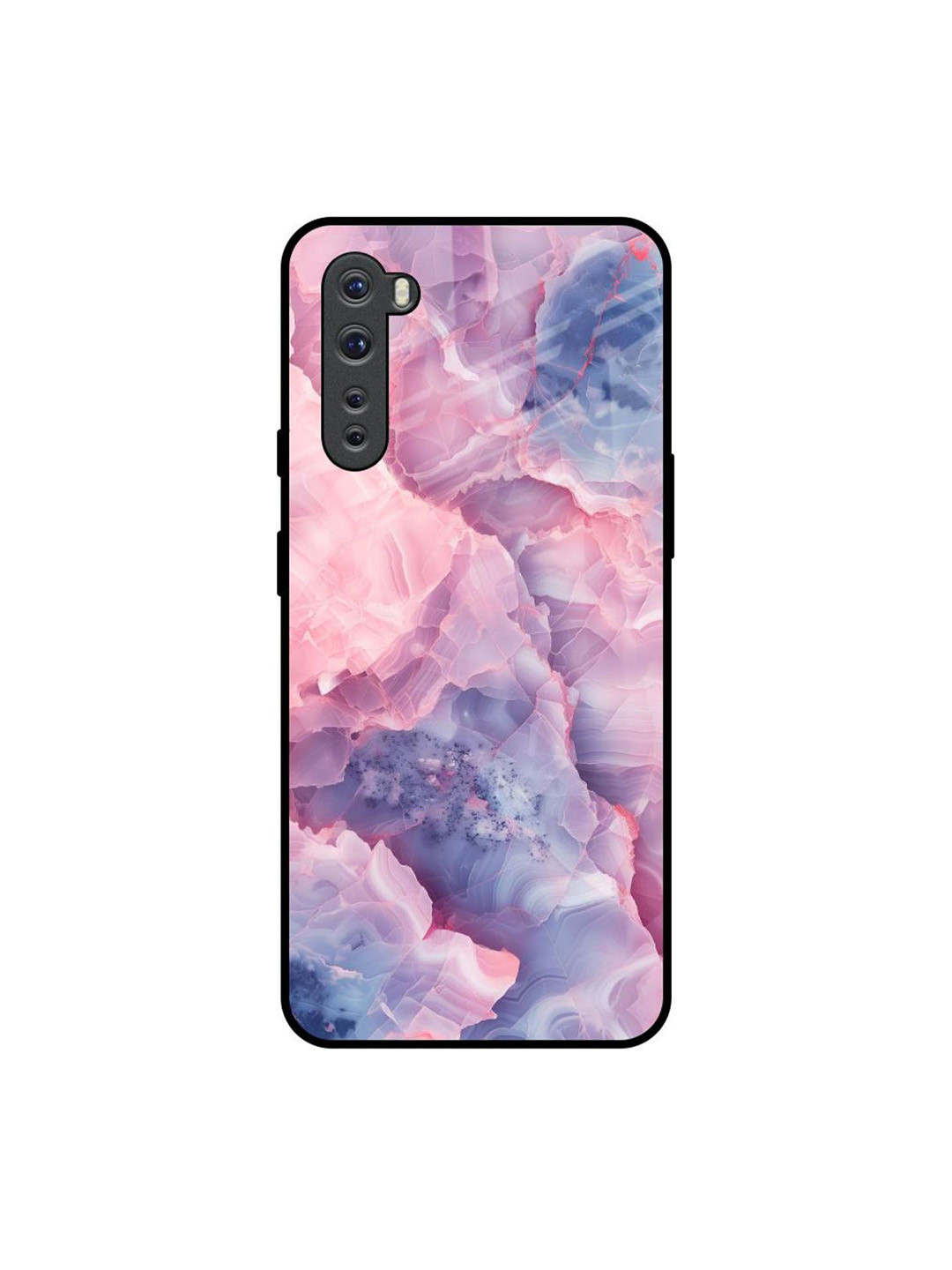 QRIOH Unisex OnePlus Nord Abstract Shockproof Glass Back Case