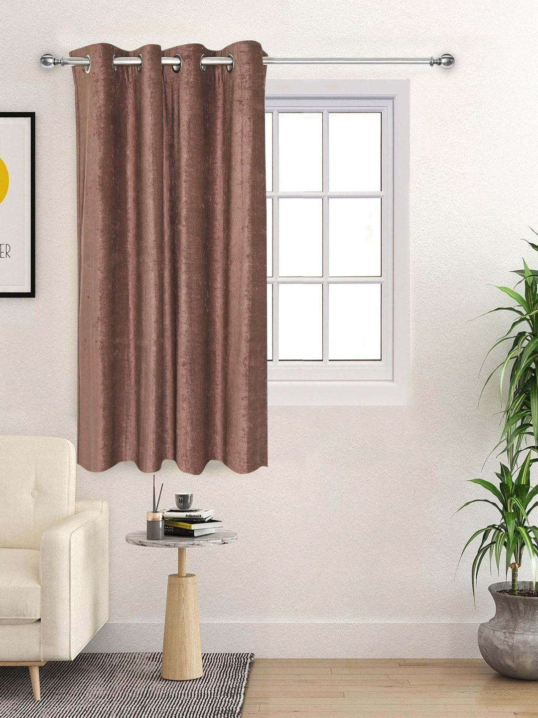 Saral Home Brown Room Darkening Window Curtains