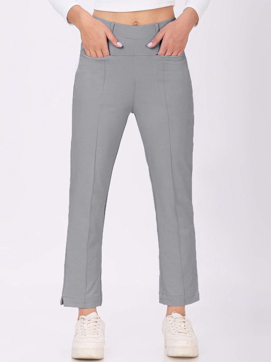 Plus Size Women Relaxed Plus Size High-Rise Wrinkle Free Soft Functional Trousers