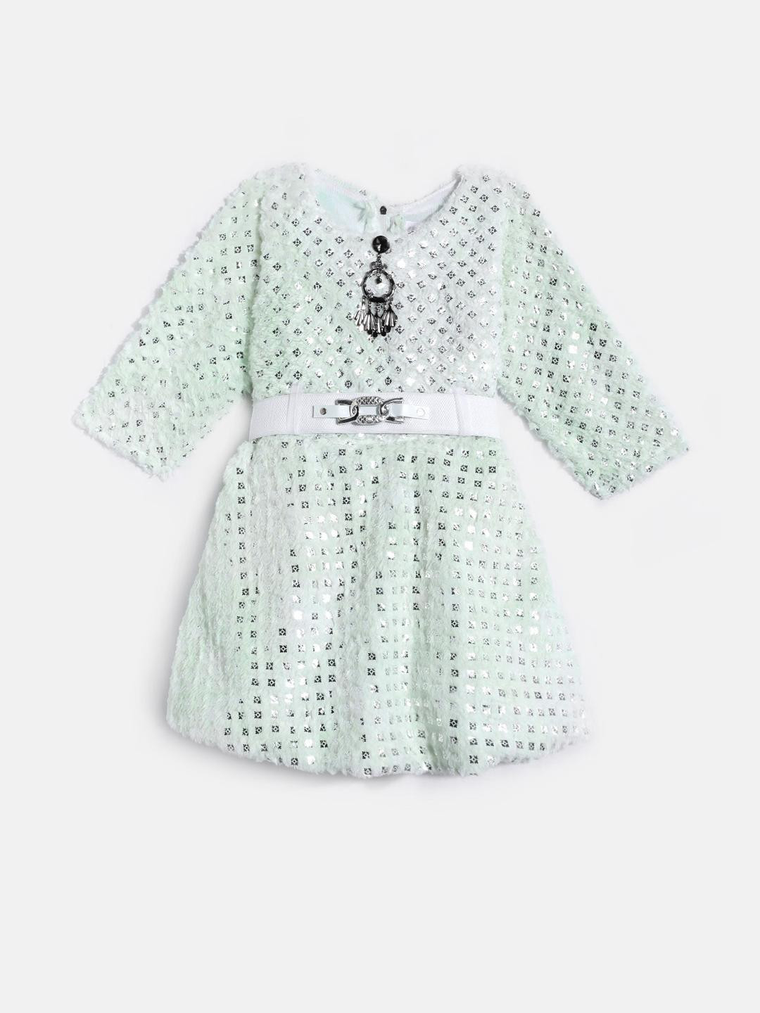 Muhuratam Girls Sea Green Dresses