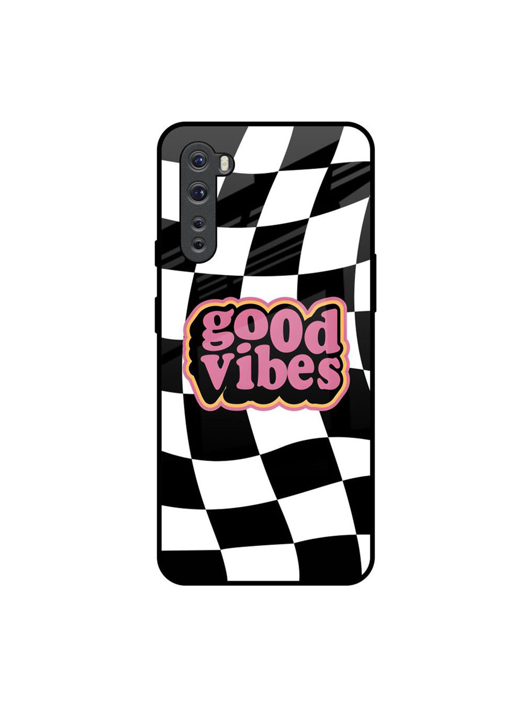 QRIOH Unisex OnePlus Nord Good Vibes Impact Resistant Glass Back Case