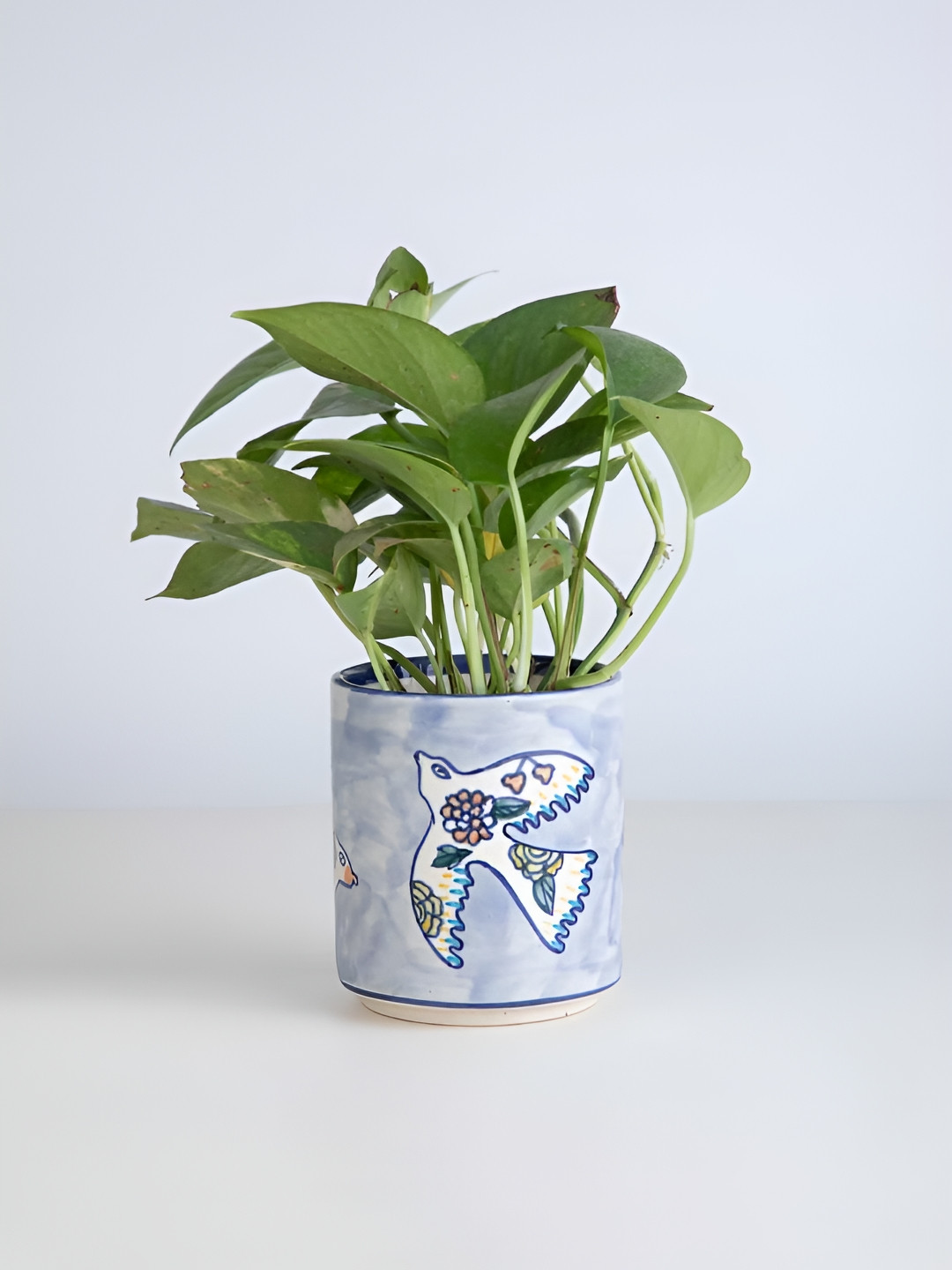 FREEDOM TREE Birds In The Sky Blue PrintedCeramic Planters