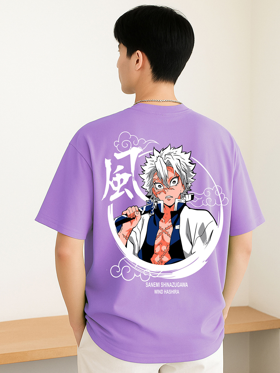 zentik Men Demon Slayer Graphic Printed Round Neck Cotton Relaxed Fit T-shirt