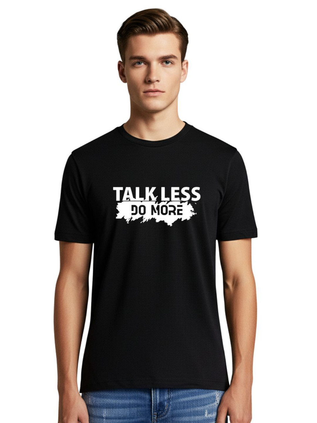 PULP Unisex Talkless DO More Typography Printed Round Neck Pure Cotton T-Shirt