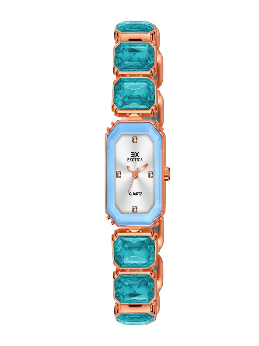 Exotica Fashion Girls Brass Dial & Stainless Steel Straps Analogue Watch EX-6076-Blue