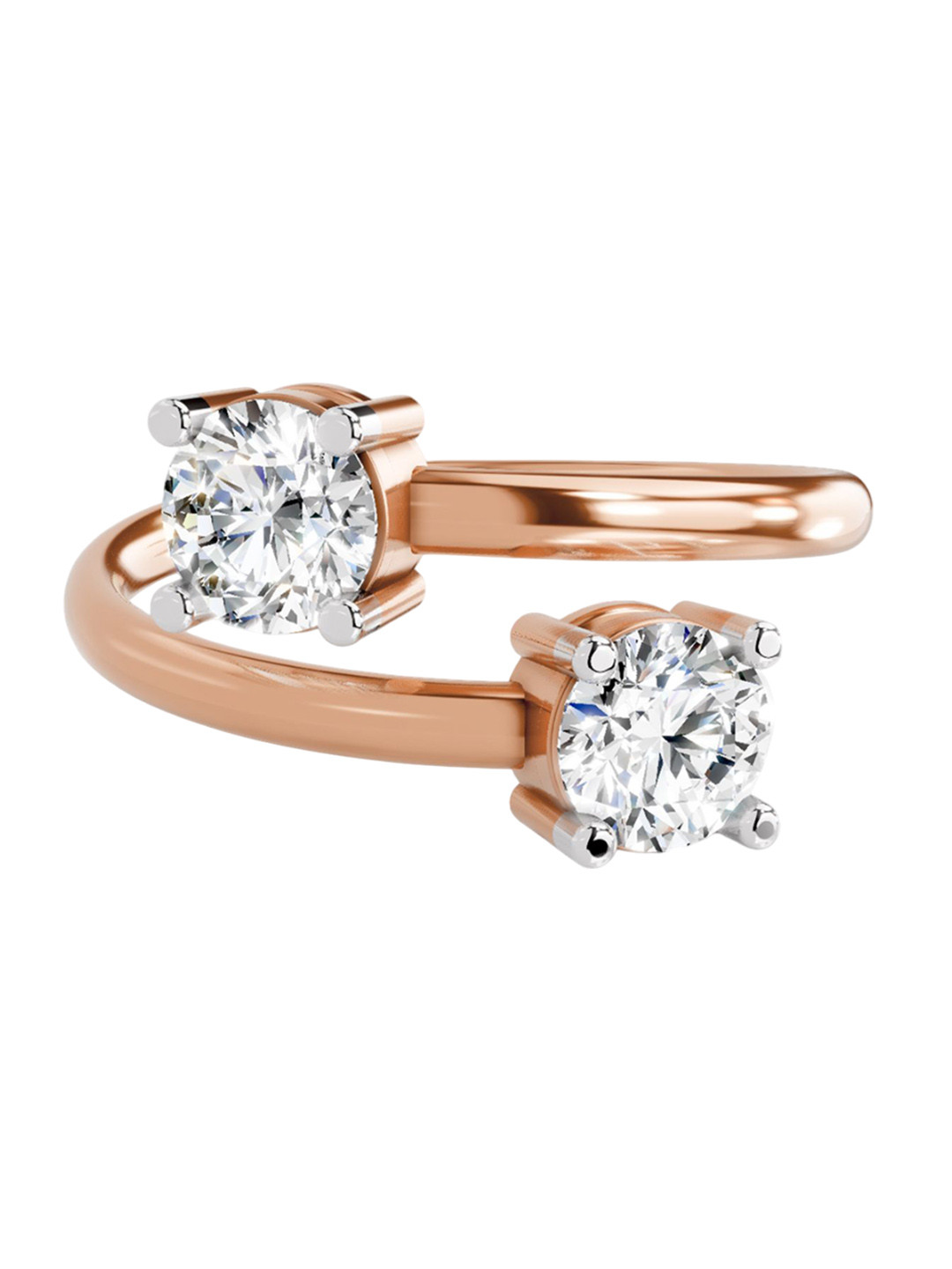 Sparkles 14K Rose Gold Lab Grown Diamond 1 Carat Round Shape Diamond Ring