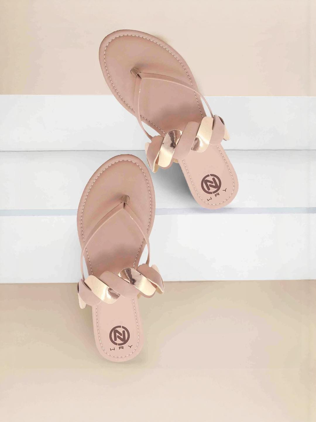 NOWRY Women Pink Leather Sandals