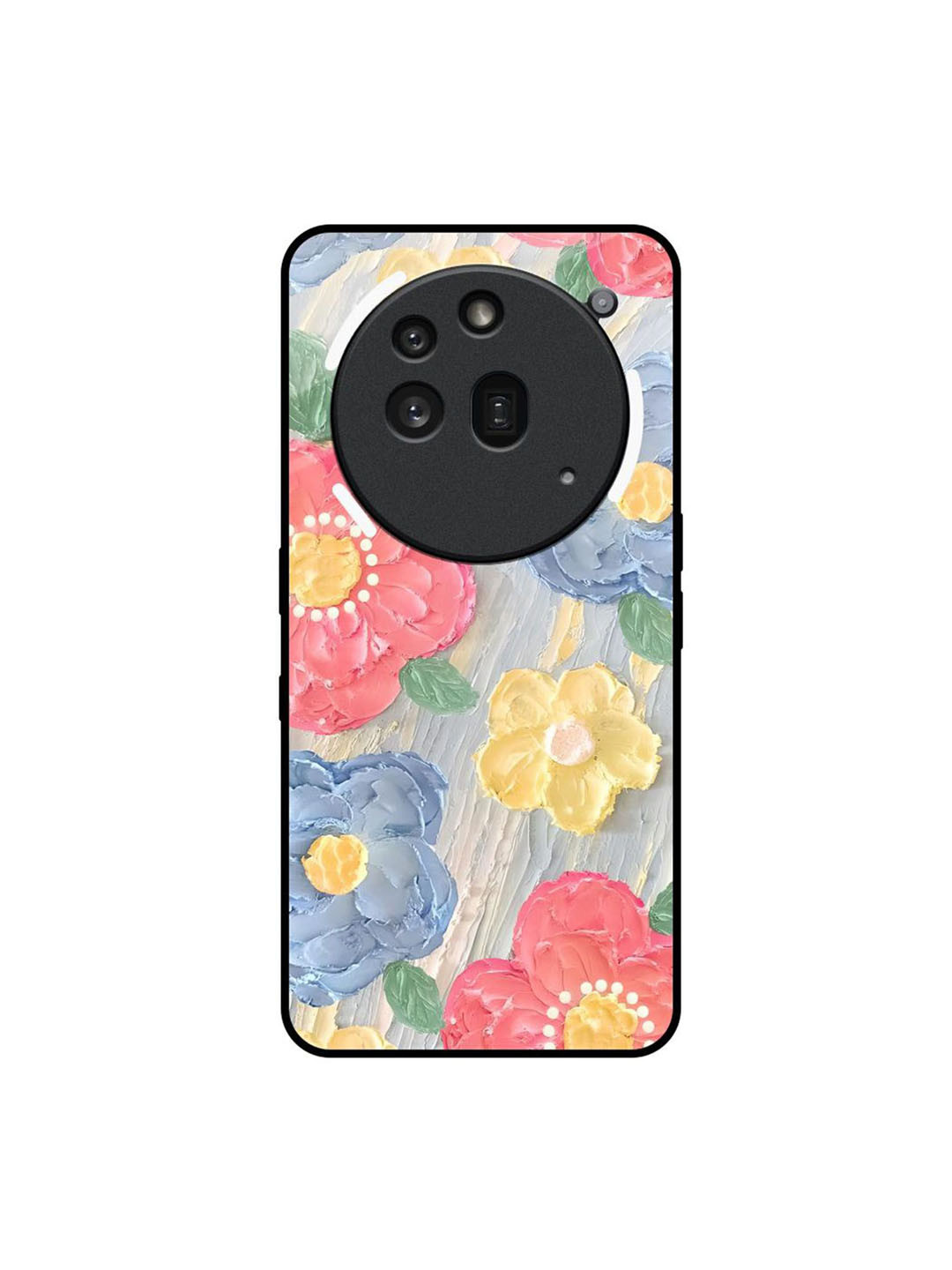 QRIOH Unisex Nothing Phone 3a Pro Floral Shockproof Glass Back Case