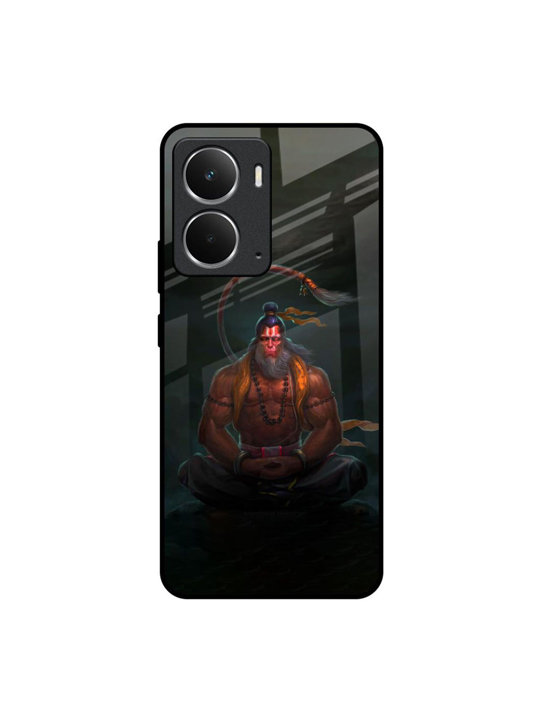 QRIOH Unisex Realme P3 5G Quirky Lord Hanuman Animated Shockproof Glass Back Case