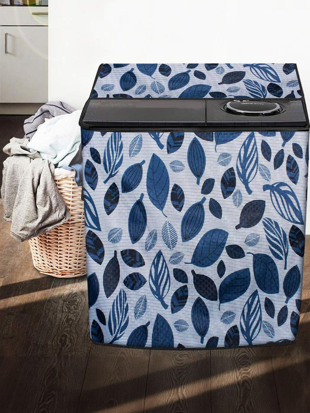 The Furnishing Tree Washing Machine Cover Ditzy Pattern Grey Compatible for Whirlpool 8Kg Semi-Auto