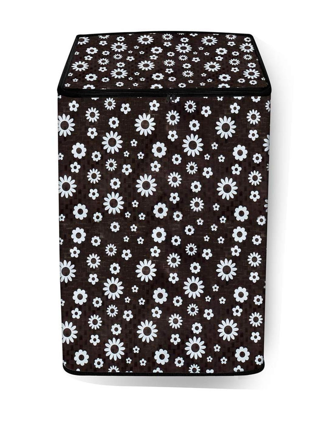 The Furnishing Tree Washing Machine Cover Floral Pattern White Compatible for Whirlpool 6.2 Kg Full