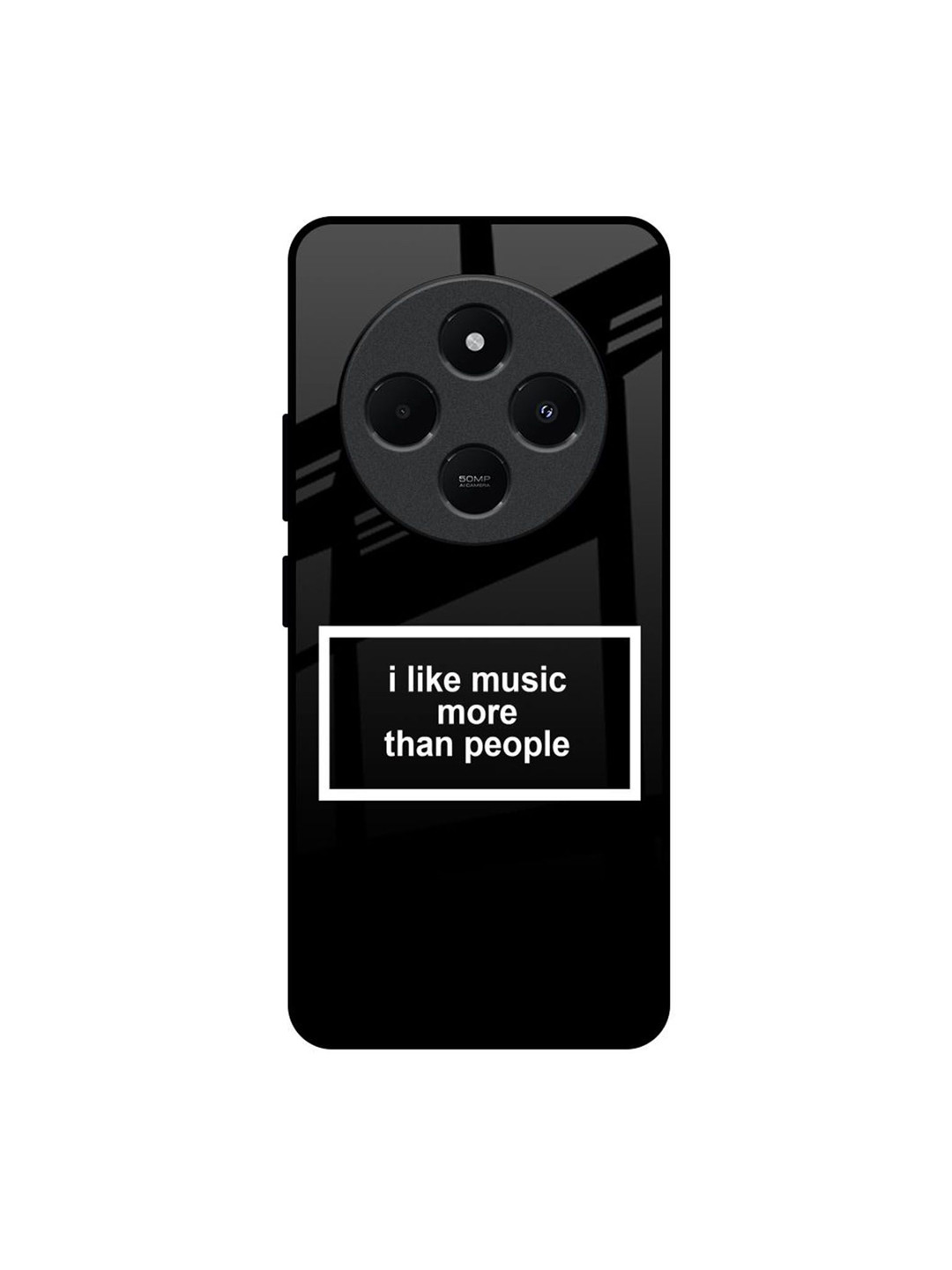 QRIOH Qrioh Unisex Typography Print Redmi 14C 5G Music Lover Glass Case Mobile Accessories