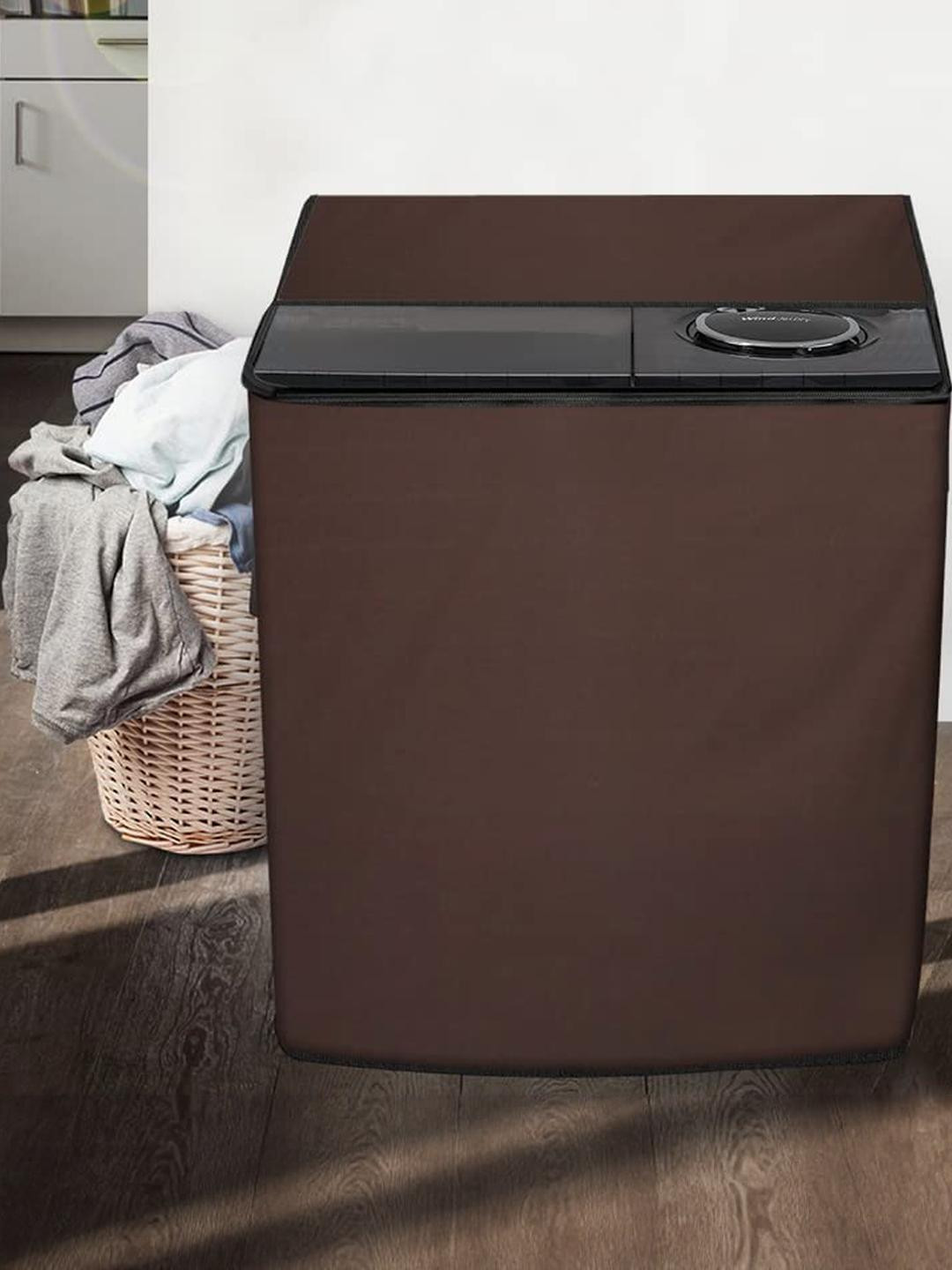 The Furnishing Tree Washing Machine Cover Coffee Compatible for Whirlpool 8Kg Semi-Automatic Top Lo