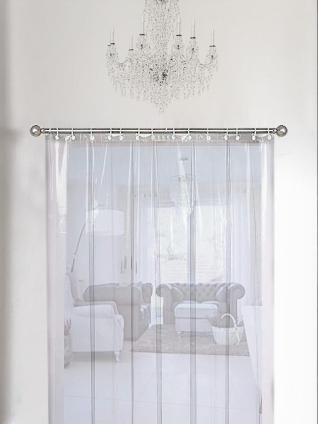 The Furnishing Tree Transparent AC Curtain Width 4.5 feet Length 5 feet 0.20mm Thickness with 8 Hoo