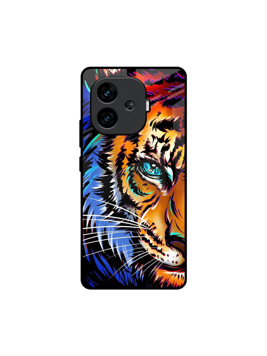 QRIOH Unisex iQOO Neo 10R 5G Beast Tiger Art Impact Resistant Glass Back Case