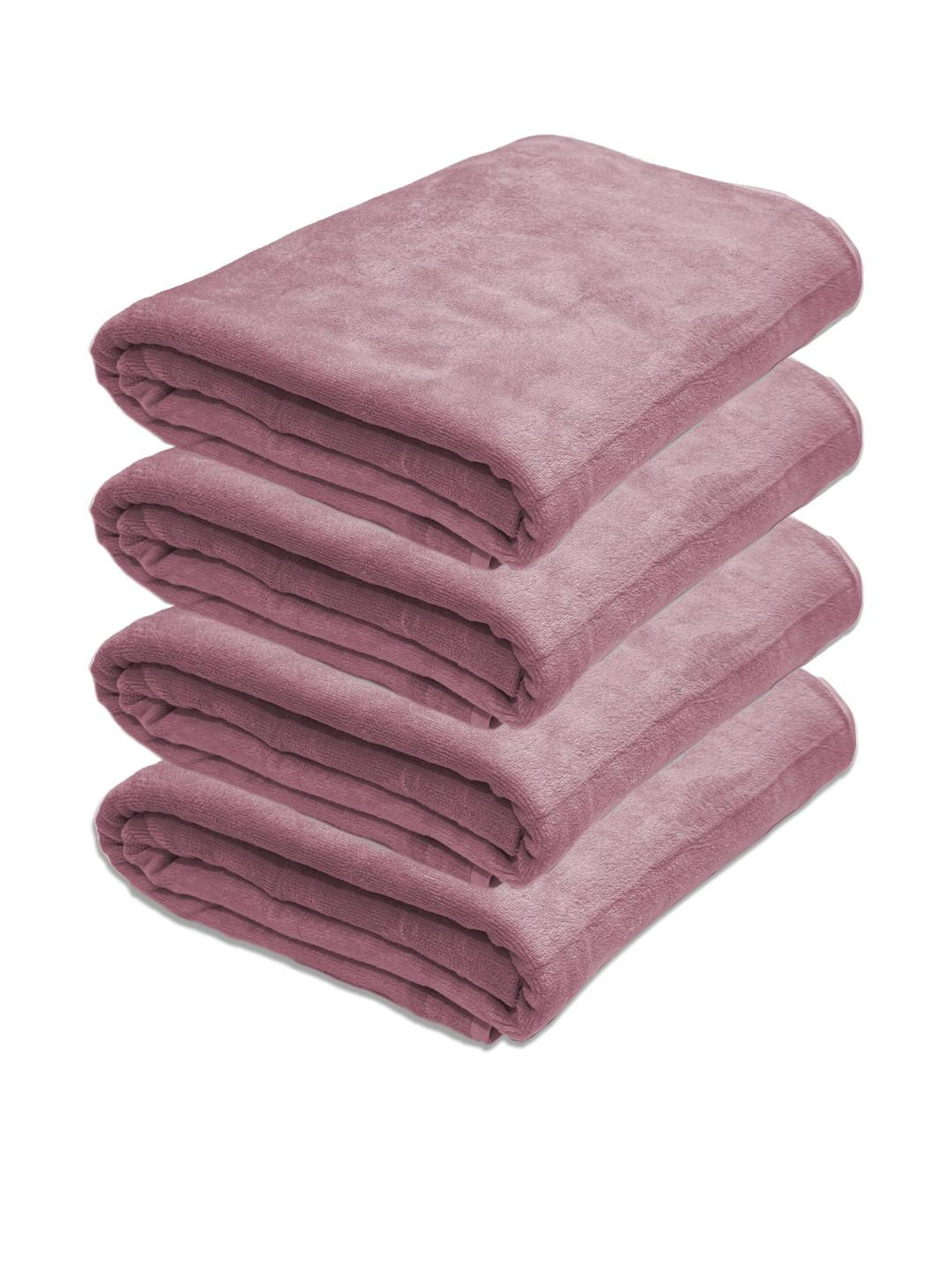 Black Gold Mauve Pink 400GSM Pack of 4 Ultra Microfiber Bath Towel