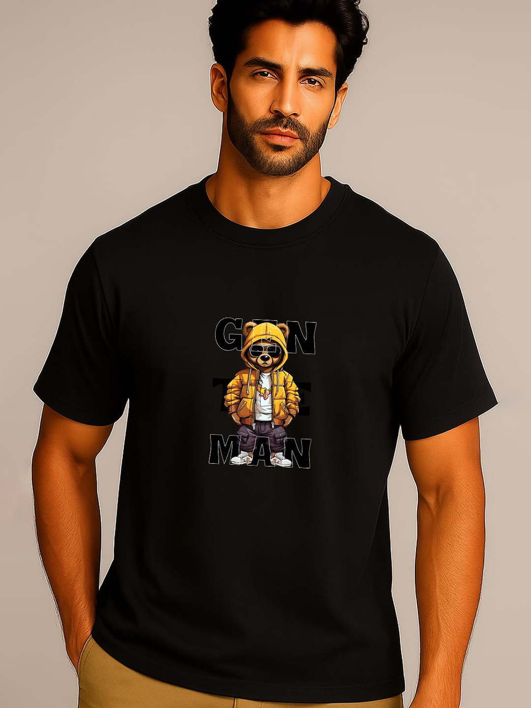 JUARI BE A GENTLEMAN Graphic Printed Round Neck T-shirt