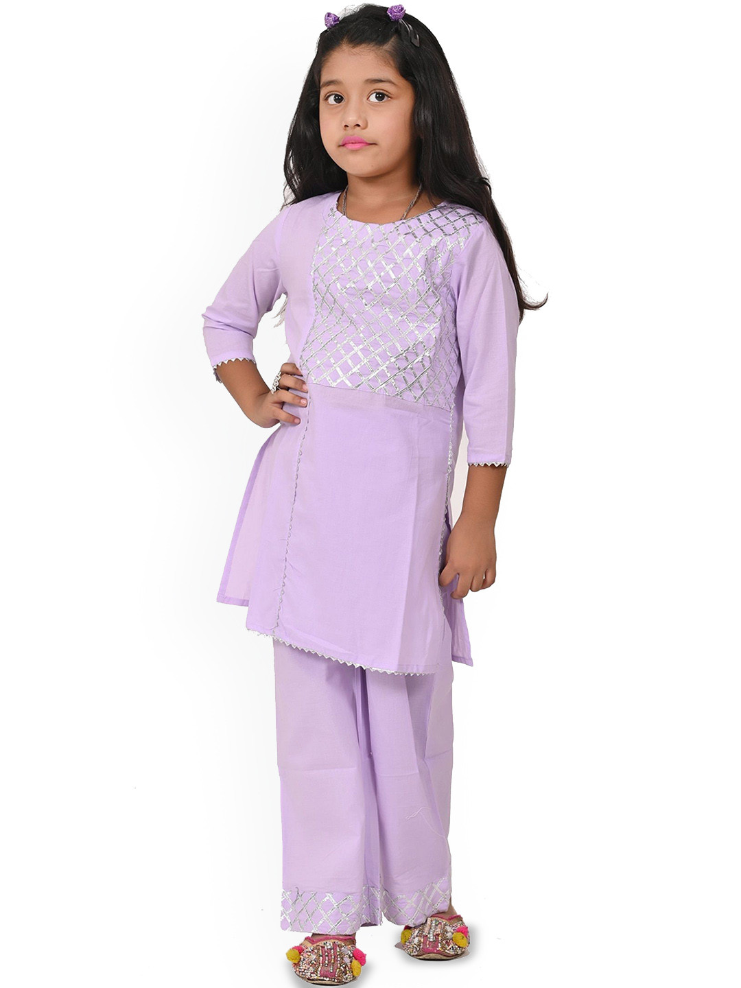 Miss & Chief Girls Checked Kurta with Palazzos