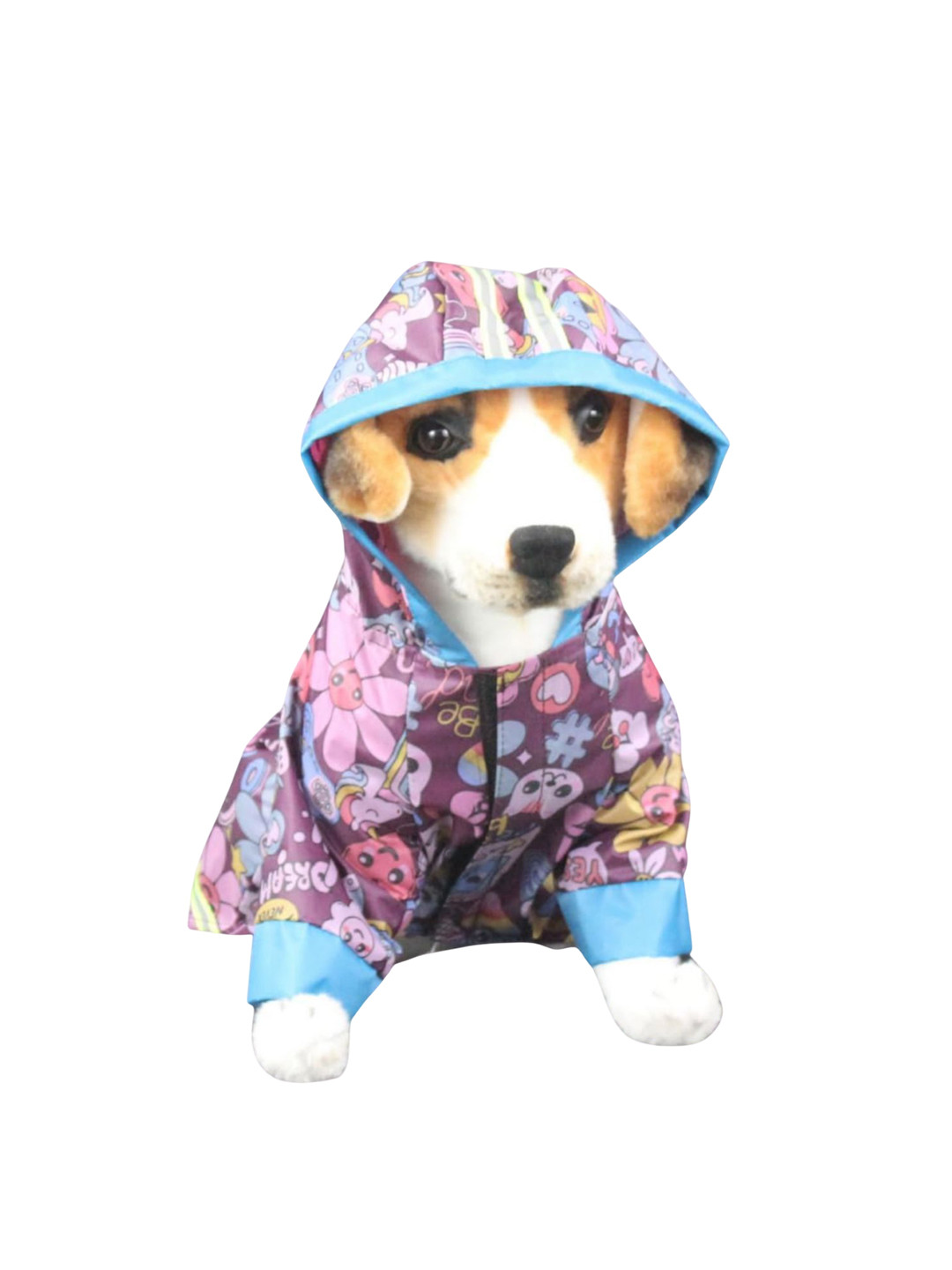 Lulala Printed Hooded Waterproof Dog Raincoat
