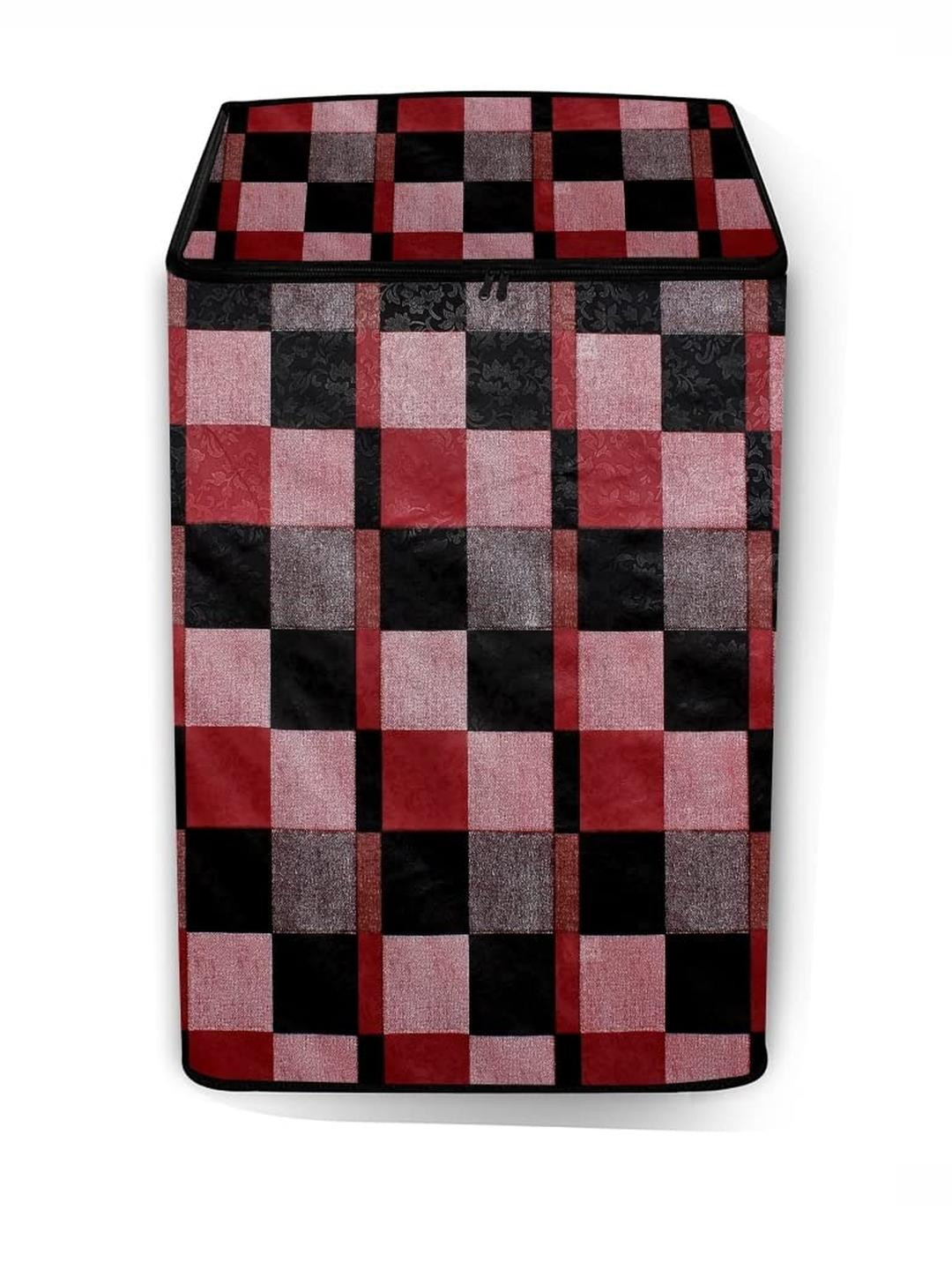 The Furnishing Tree Washing Machine Cover Checkered Pattern Red Compatible for Whirlpool 6.2 Kg Ful