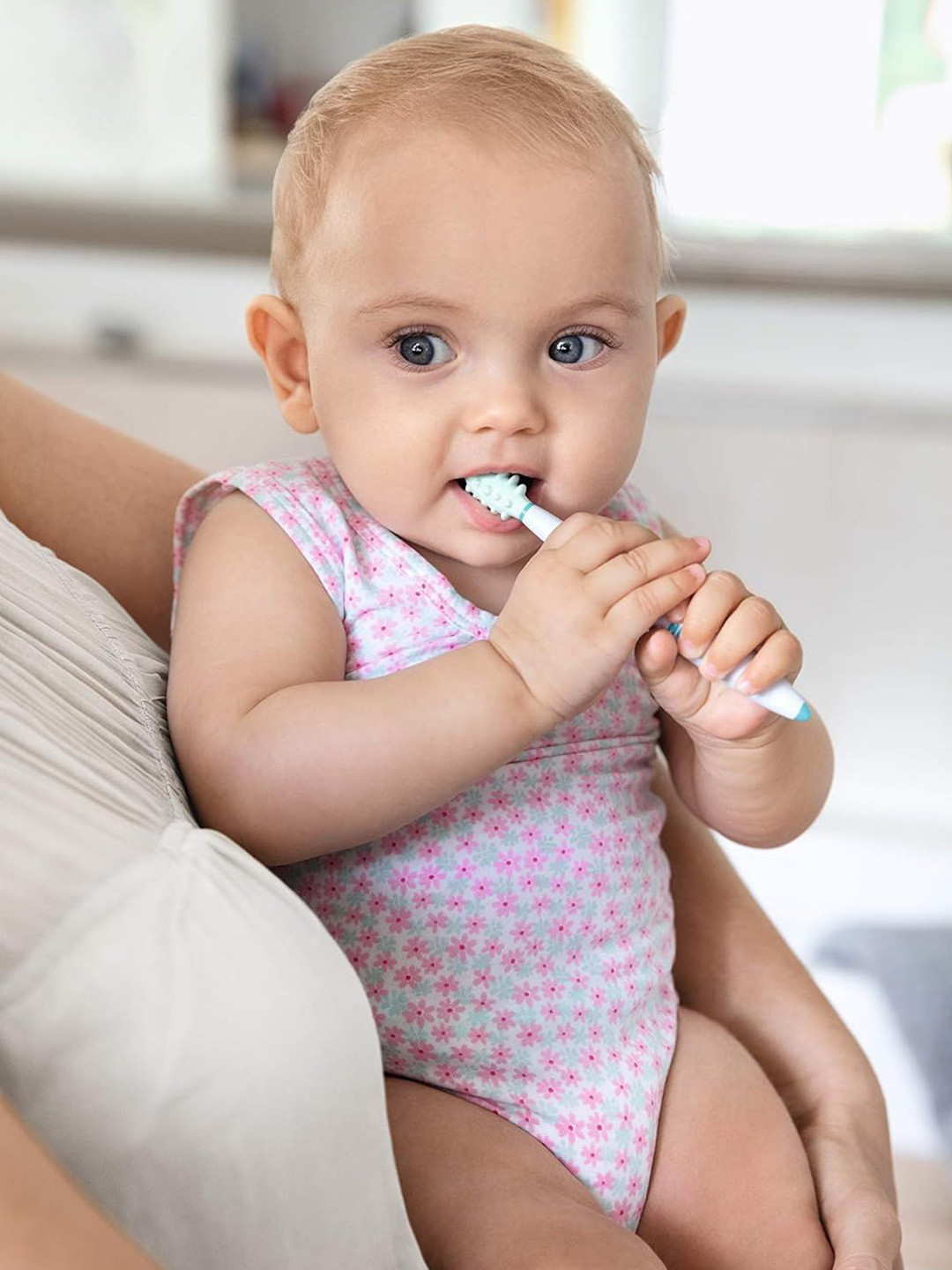 NUK Kids Set Of 2 Non Slip Handle Starter Toothbrush With Safety Ring