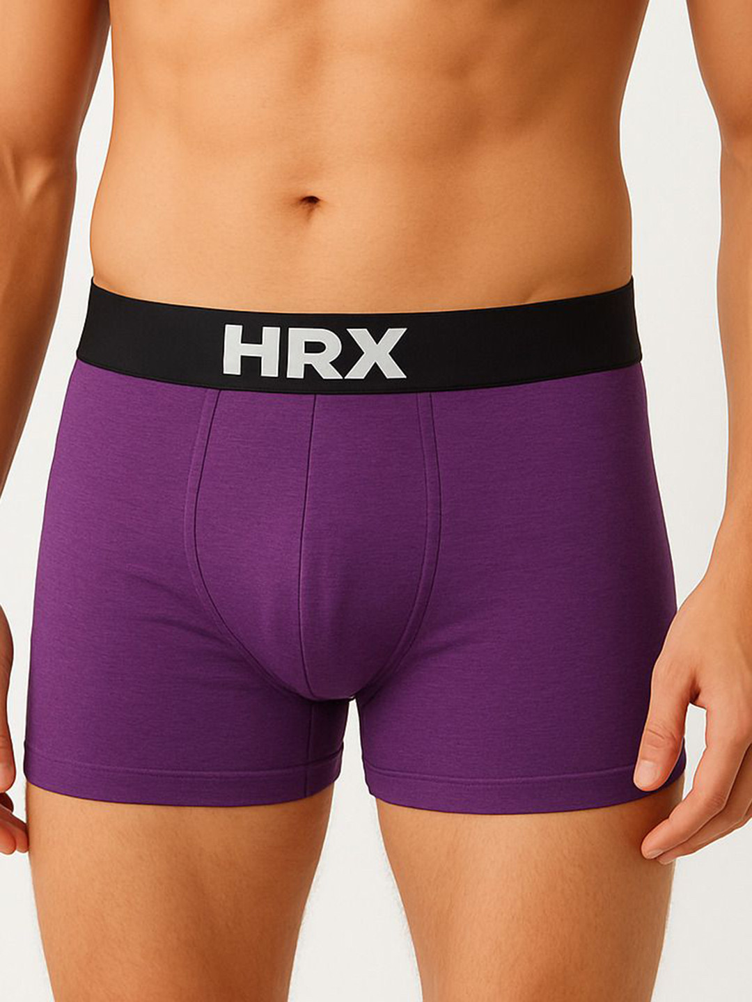 HRX by Hrithik Roshan Breathability Anti-Bacterial Short Trunk HRX-MODEL-SOLID-PURPLE-M