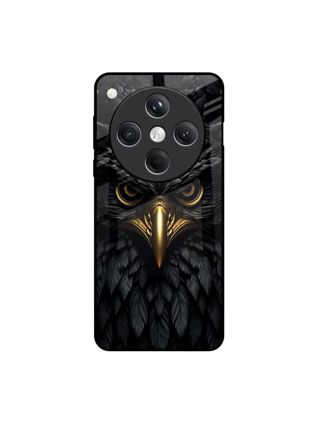 QRIOH Scary Eagle Eye Printed Oppo Find X8 5G Glass Back Case Mobile Accessories