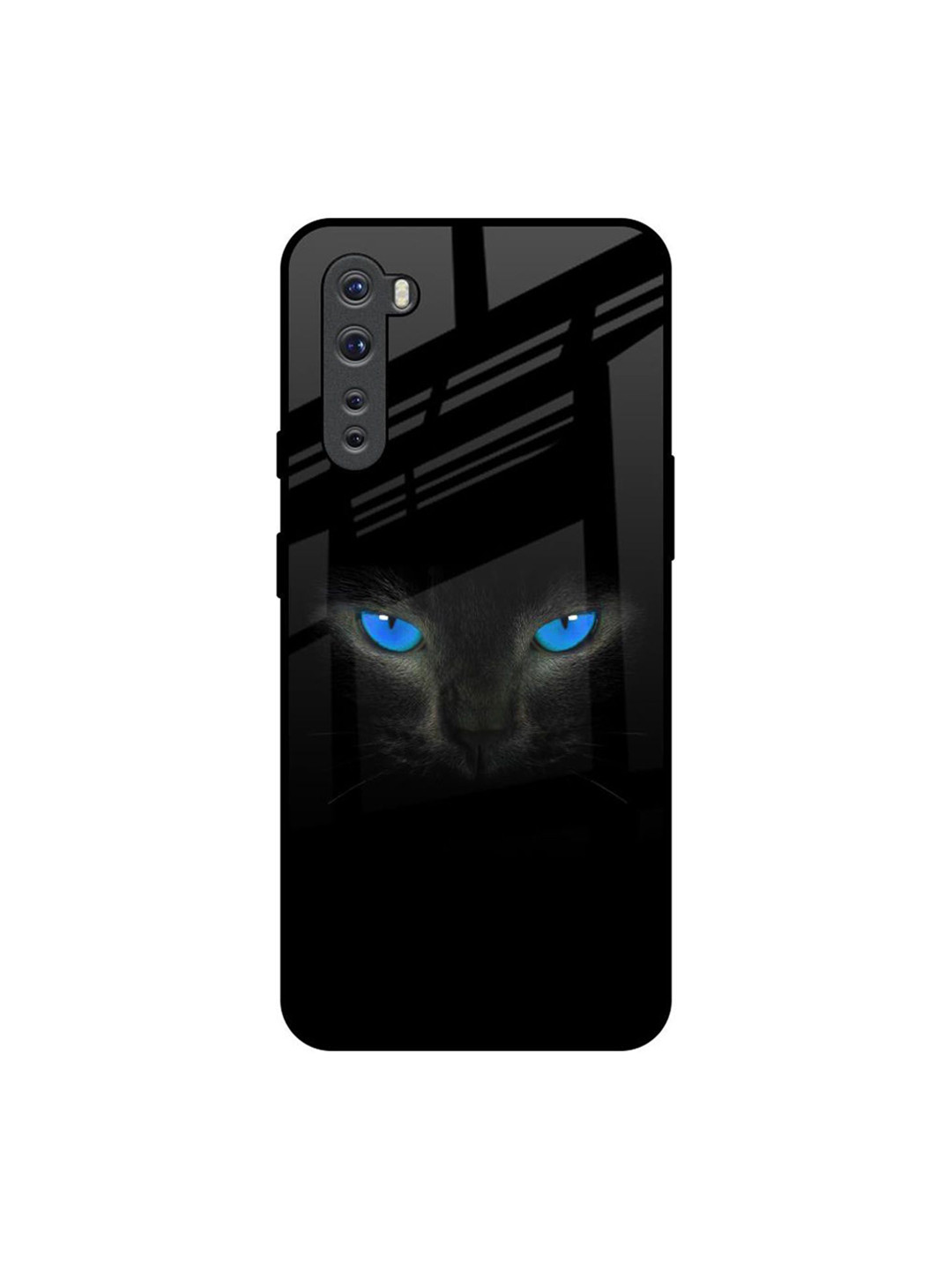 QRIOH Blue Eyes Printed OnePlus Nord Glass Back Case Mobile Accessories