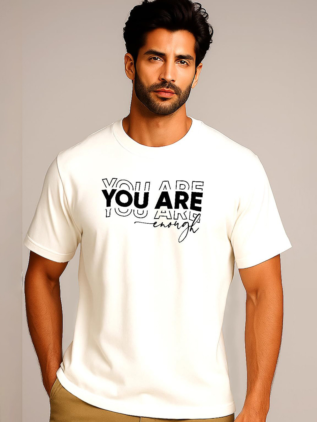 JUARI BE A GENTLEMAN Typography Printed Round Neck T-shirt